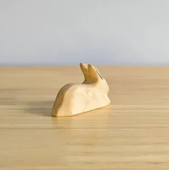 Wooden Rabbit - Laying