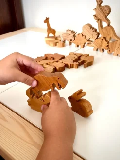 Wooden Rabbit Figure