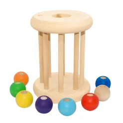 Wooden Rolling & Lacing Toy - Rainbow