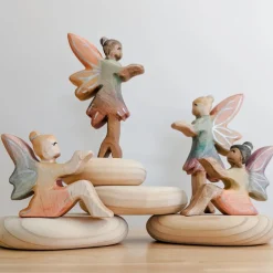 Wooden Sitting Fairy - Light