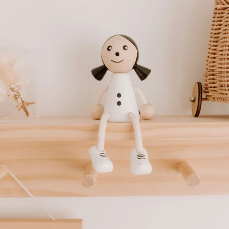 Wooden Sitting Girl - Emily