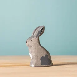 Wooden Sitting Rabbit - Grey
