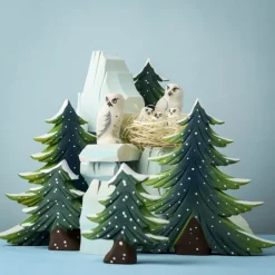 Wooden Snowy Owl Set