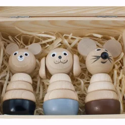 Wooden Stacking Puzzle Gift Set - Bernard, Bella & Murphy