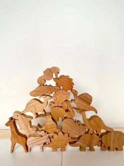 Wooden Stegosaurus Figure