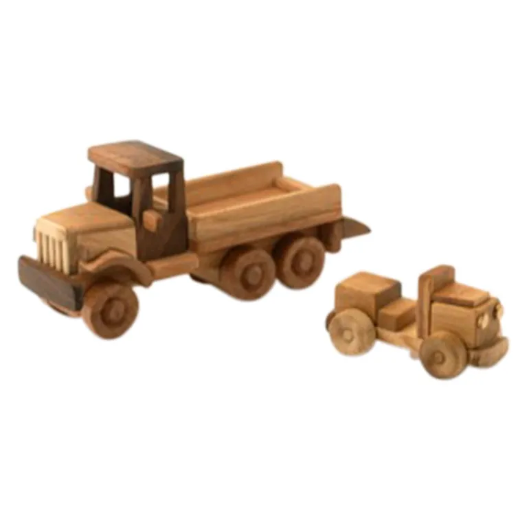 Wooden Tow Truck With Car - Alvara