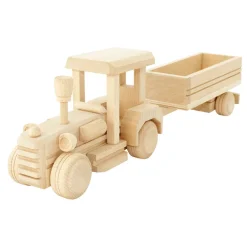 Wooden Tractor With Trailer - Ellie