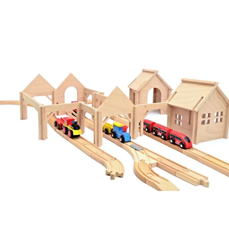 Wooden Train Station - Large Set