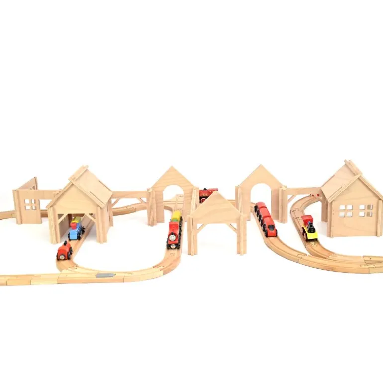 Wooden Train Station - Large Set