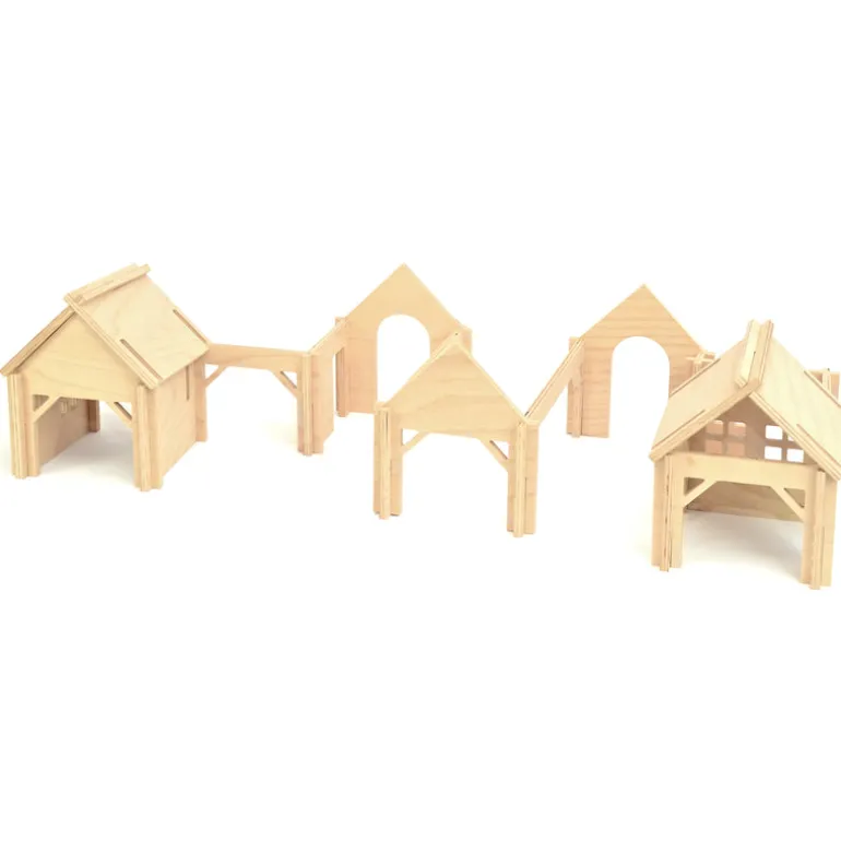 Wooden Train Station - Large Set