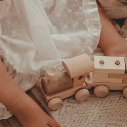 Wooden Train With Stacking Blocks - Esme
