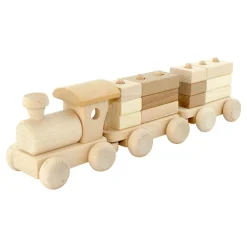 Wooden Train With Stacking Blocks - Esme
