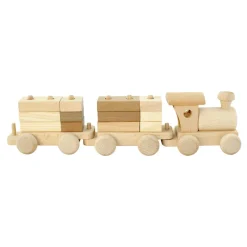 Wooden Train With Stacking Blocks - Esme