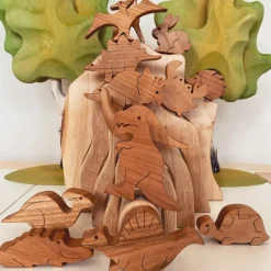 Wooden Turtle Figure