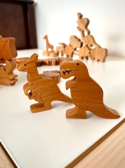 Wooden Tyrannosaurus Figure