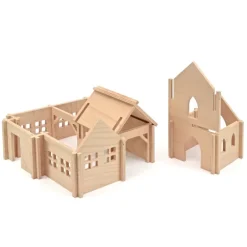Wooden Village with Church - Large Set