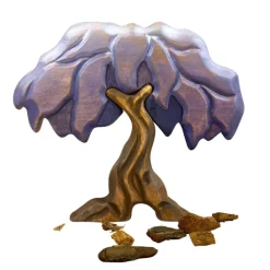 Wooden Wisteria Tree - Purple & White