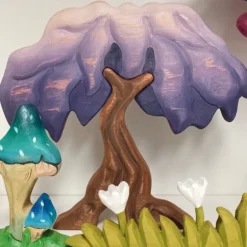 Wooden Wisteria Tree - Purple & White