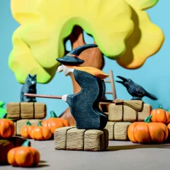 Wooden Witch With Broom