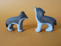 Wooden Wolf Cub Set